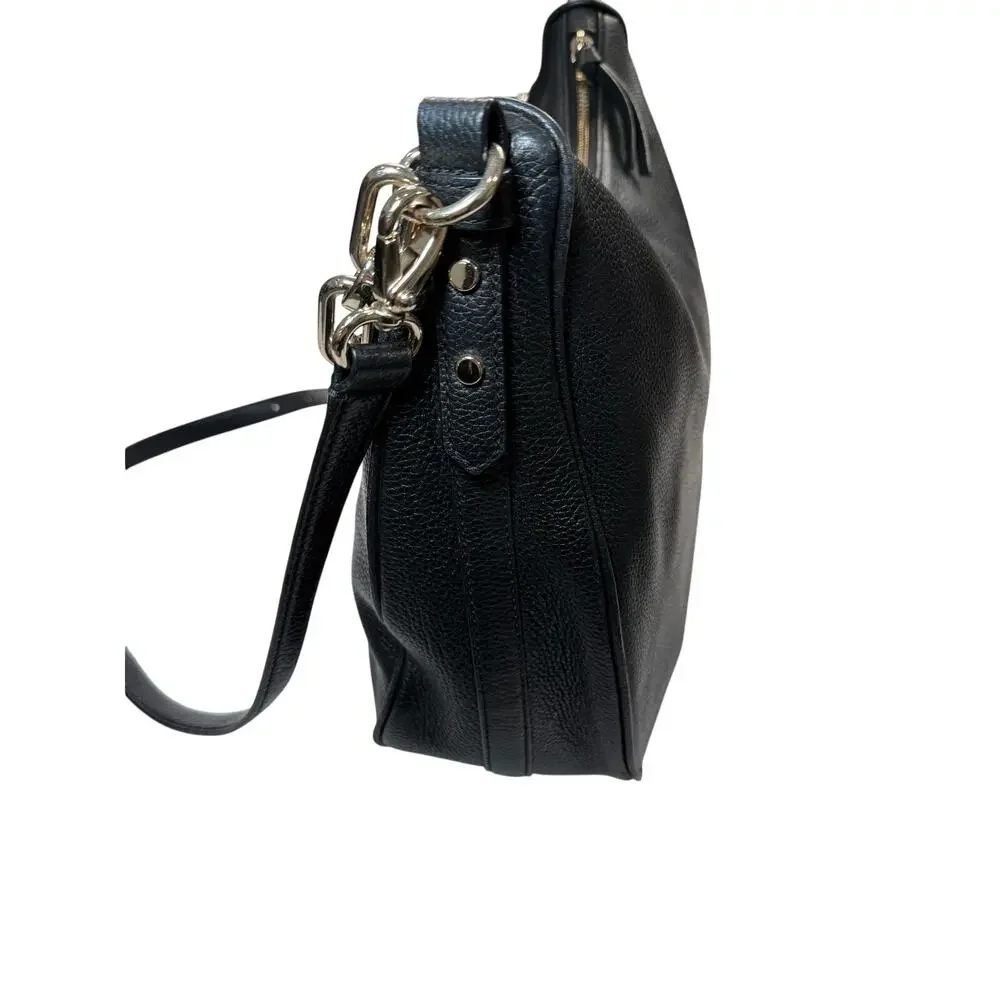 Kate Spade Black Pebbled Leather Crossbody Shoulder Bag Slouchy Everyday - Picture 4 of 16